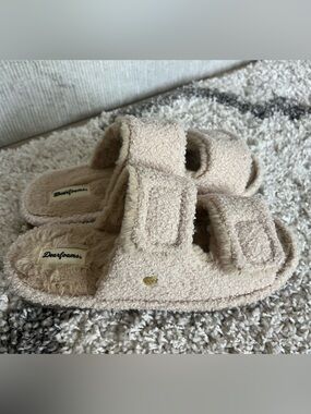dearfoams Plush Bouclé Slide Slippers in Light Blush